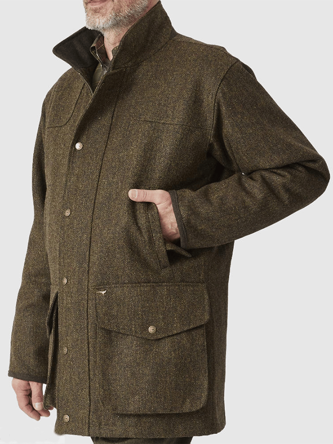 Heren Western Vintage Outdoor Jacht Rits Knop Herringbone Casual Jas Laatste dag 80% korting!